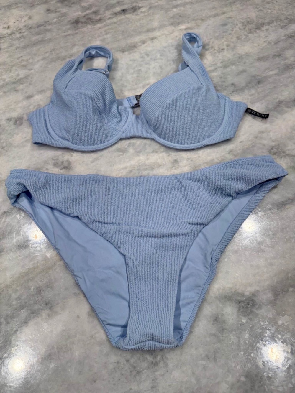 VETCHY Baby Blue Bikini Set XL Bottoms and XXL Top